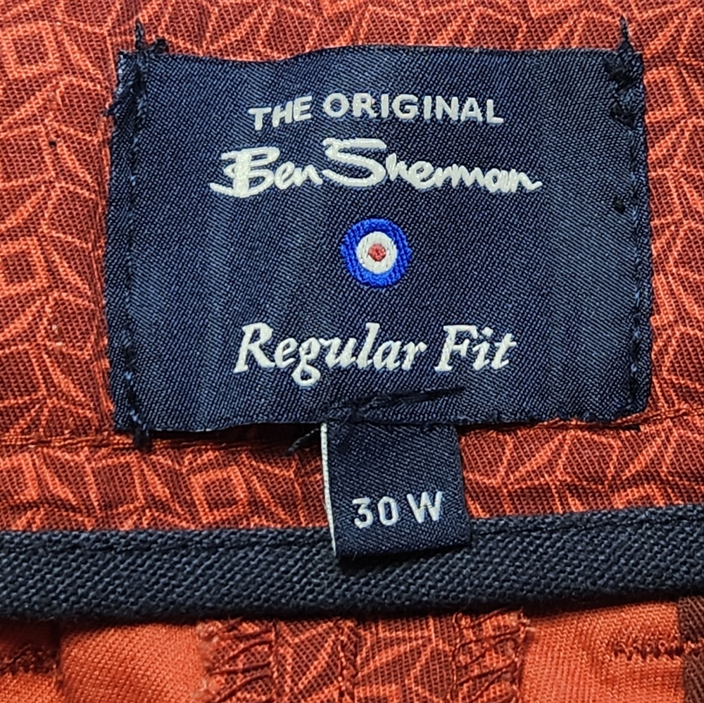 Ben Sherman red rust, flat front men's short size 30 - Picture 4 of 7